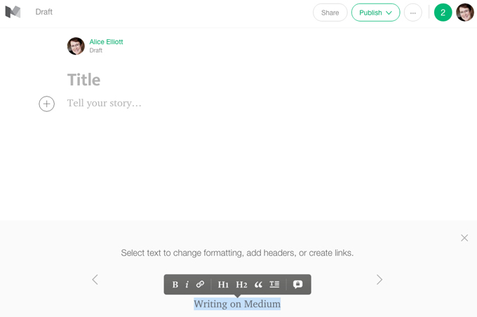 Writing in Medium